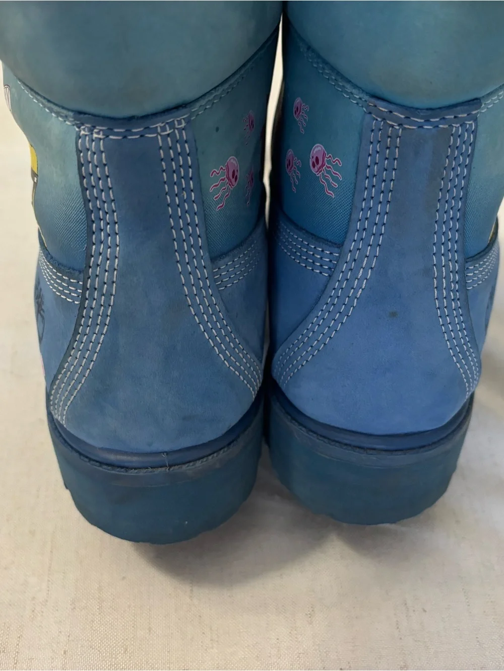 Timberland Sponge Bob Boots with Pink & Teal Laces